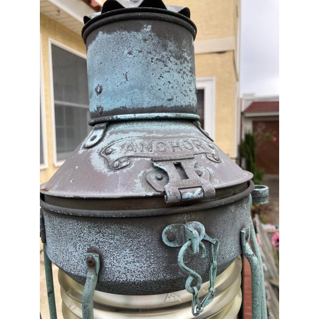 Metal Antique Nautical Lamp Post For Sale - Image 7 of 8