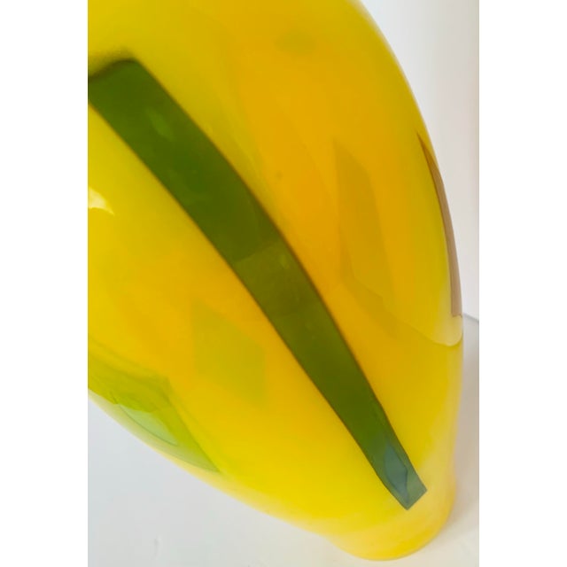 Rare Richard Blenko Signed 2005 Opaque Yellow Vase, Never Sold by Blenko For Sale In San Antonio - Image 6 of 12