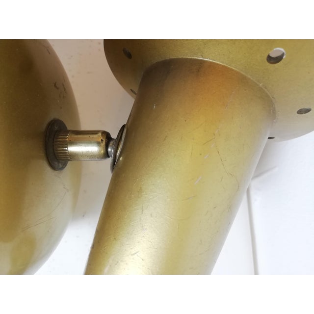 Gold Conical Aluminum Wall Lamps, Italy, 1950s, Set of 2 For Sale - Image 8 of 11