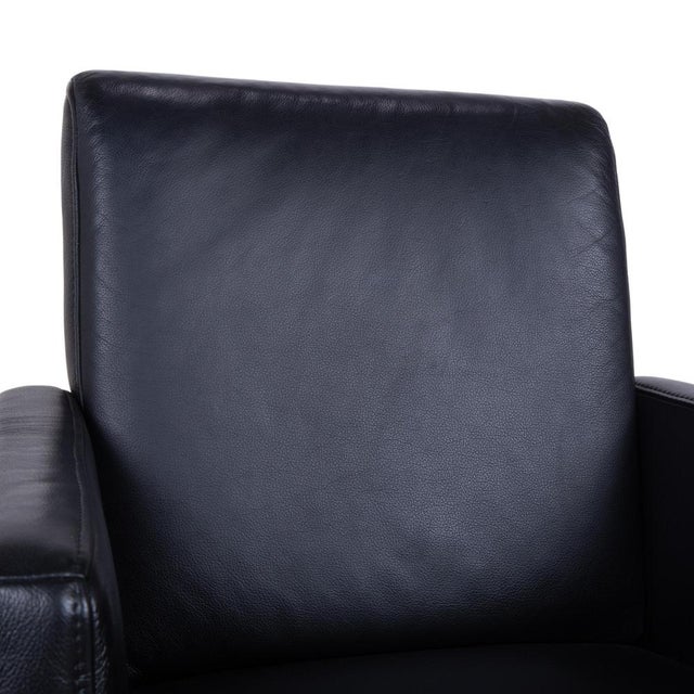 Armchair in Black Leather with Casters from Himolla For Sale - Image 6 of 15