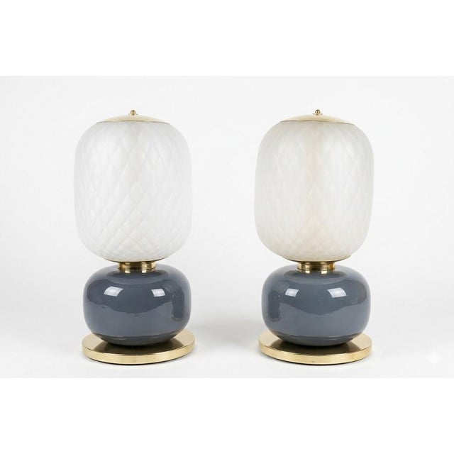 Early 21st Century Murano Glass Table Lamps by D.M, Set of 2 For Sale - Image 5 of 5