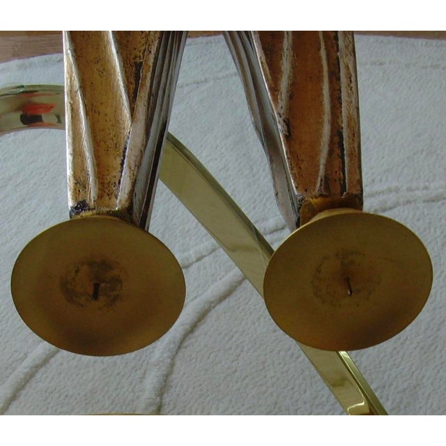 Silver Tall Faux Wood Metallic Candle Holders - Set of 3 For Sale - Image 8 of 13