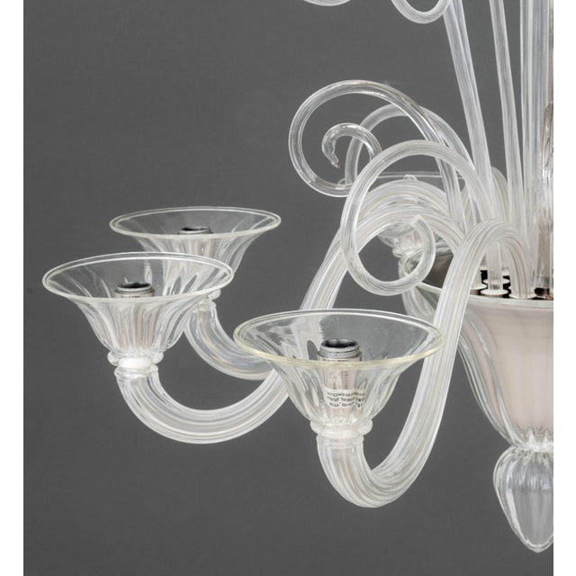 Modern Murano Glass Eight-Branch Chandelier For Sale - Image 4 of 11