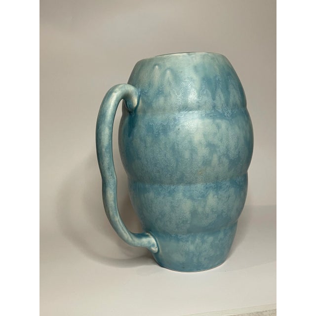 Contemporary English Traditional Splatterware Blue Pitcher by Arthur Wood For Sale - Image 3 of 8