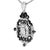 Contemporary Black Rhodium Plated Sterling Silver 3/4 Cttw Diamond Ornate Medallion Pendant Necklace For Sale - Image 3 of 5
