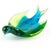 Mid-Century Modern Vintage Murano Glowing Uranium Sommerso Blue Yellow Green Italian Art Glass Bird Shaped Bowl For Sale - Image 3 of 11