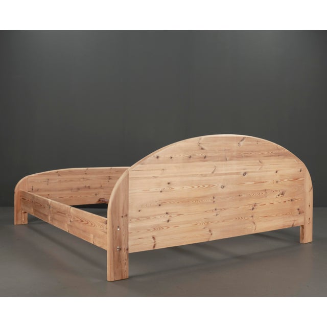 Vintage Swedish Double Bed in Pinewood, 1970s For Sale - Image 9 of 16