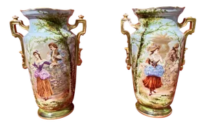 Porcelain Vases, Set of 2
