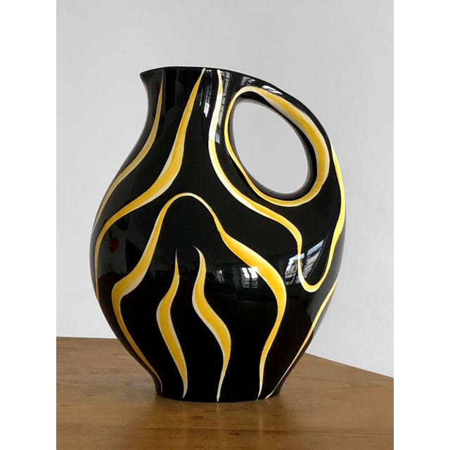 Modern Free-Form Ceramic Pitcher or Vase attributed to Anneliese Beckh, 1950s For Sale - Image 3 of 9