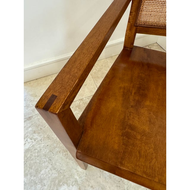 Crate and Barrel Solid Wood Desk With Caining and Matching Chair For Sale - Image 14 of 18