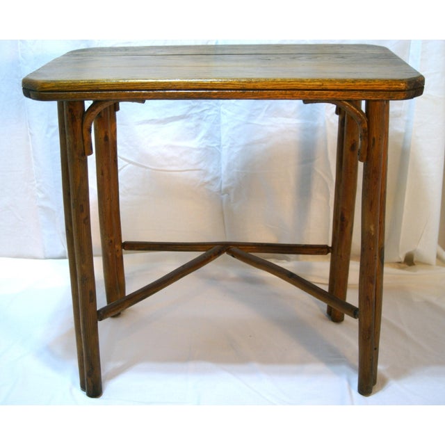 Old Hickory Furniture Co. 1940s Antique Old Hickory Adirondack Log & Oak Dining Table Extenders Signed 1 For Sale - Image 4 of 12