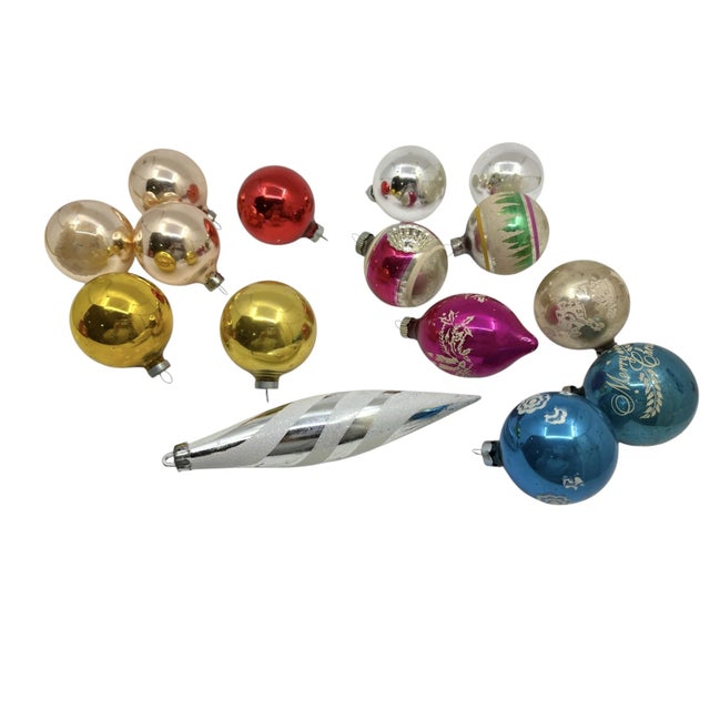 Mid Century Vintage Mercury Glass Ornaments - a Set of 15 For Sale - Image 9 of 11