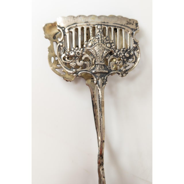 Shabby Chic 19th Century German 800 Silver Asparagus Tongs Serving Utensil For Sale - Image 3 of 9