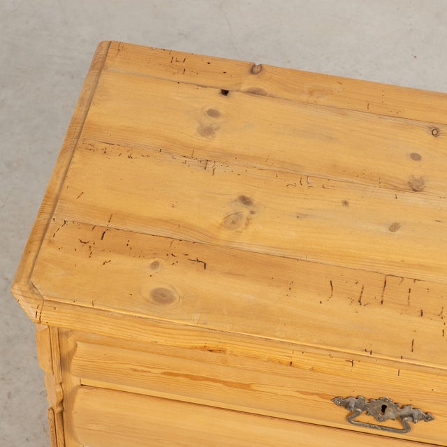 Late 19th Century 19th Century Danish Pine Chest of Four Curved Drawers For Sale - Image 5 of 16
