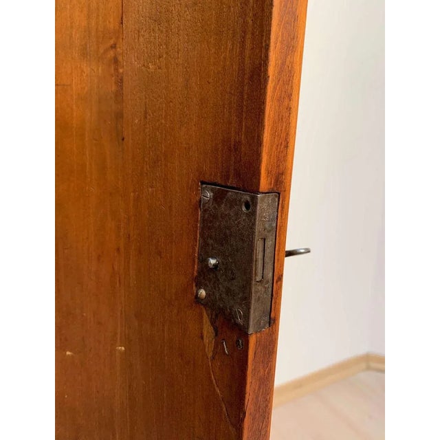 Biedermeier Demilune Half Cabinet in Cherrywood and Brass, France, 1810s For Sale - Image 17 of 18