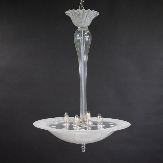 Large MCM Rugiada and Cristallo Murano Chandelier Attributed to Ercole Barovier For Sale - Image 17 of 18