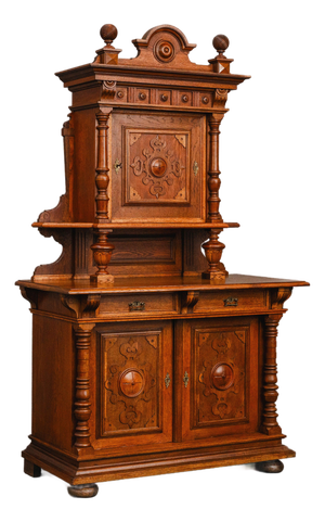 Gründerzeit Cupboard in Oak, 1800s
