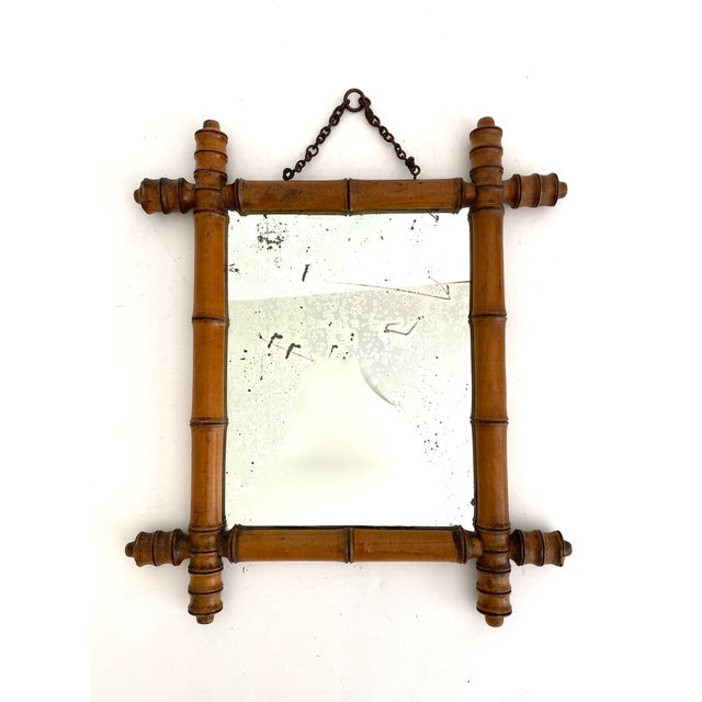 1930s French Faux Bamboo Mirror For Sale In Los Angeles - Image 6 of 6