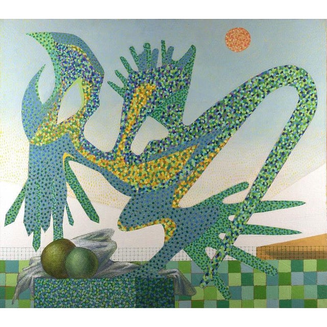 Leo Guida, Rooster, 1985, Oil Painting on Canvas For Sale
