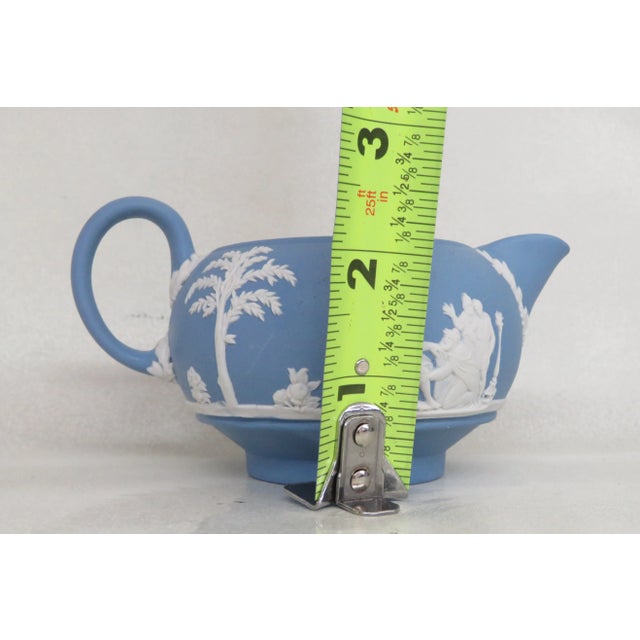 Wedgwood England Jasperware Blue Grecian Cameo Milk Creamer For Sale - Image 9 of 13
