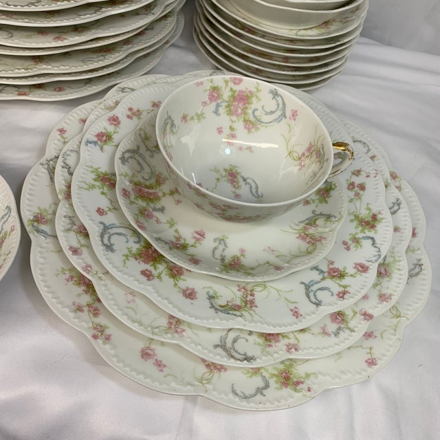 Offered here is a 48 piece dinner plate set “The Princess," a famous antique fine china dinnerware pattern produced by...