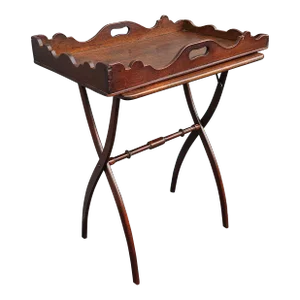 19th Century Mahogany Faux Bamboo Butler Tray Table