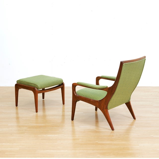 Mid-Century Modern 1960s Lounge Chair & Ottoman by Howard Keith For Sale - Image 3 of 12