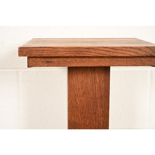 Early 20th Century Stickley Brothers Style Antique Mission Oak Arts & Crafts Pedestal or Plant Stand, Circa 1910 For Sale - Image 5 of 12