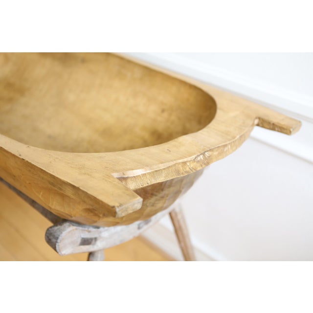 Antique Oversized Large Dough Bowl With Stand Chairish