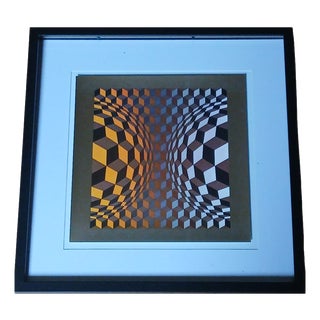 Victor Vasarely, CHEYT-OND Structure Universelle Op Art Composition, 1975, Print, Framed For Sale