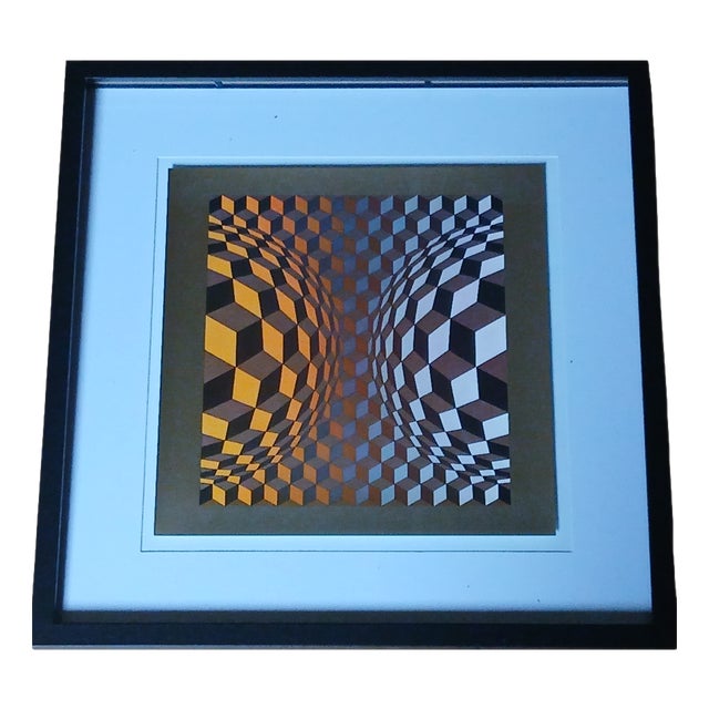 Victor Vasarely, CHEYT-OND Structure Universelle Op Art Composition, 1975, Print, Framed For Sale