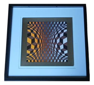 Victor Vasarely, CHEYT-OND Structure Universelle Op Art Composition, 1975, Print, Framed
