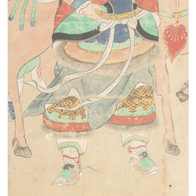 Chinese Emperor General & Attendants Gouache, 2 For Sale - Image 4 of 12