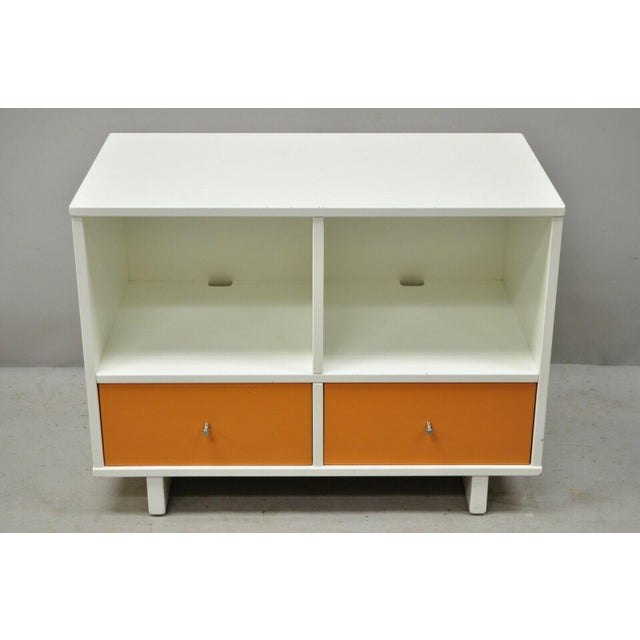 20th C Contemporary Modern White Orange 34" Credenza ...