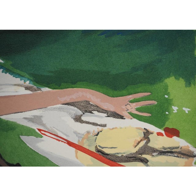 Jean-Gabriel Domergue, Afternoon at the Park, Lithograph and Stencil For Sale - Image 4 of 5
