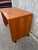 Danish Modern Teak Writing Desk With Finished Back on Castor Wheels For Sale - Image 9 of 13