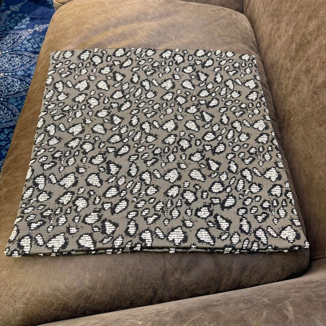 Woven Monochrome Leopard Motif Cushion Cover For Sale - Image 9 of 14