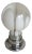 Basic Mazzega Style Table Lamp in Steel With Satin Glass Sphere, 1970s For Sale