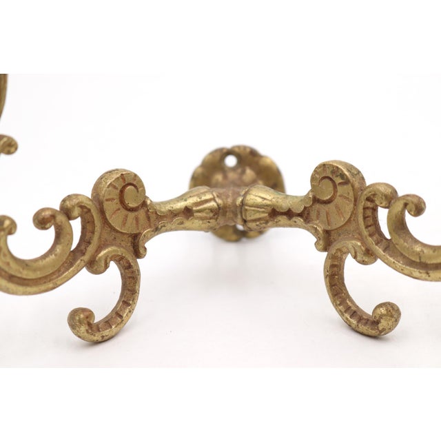 Victorian Polished Brass Antique Hall Tree Hook For Sale - Image 4 of 6