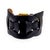 Vintage Hermes Black leather bracelet featuring three large cutout chain links at center in the signature Chaîne d'Ancre...