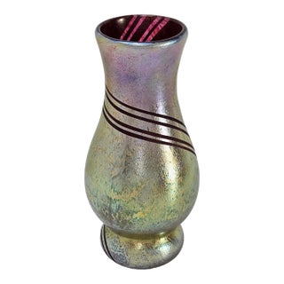Minh Martin Art Romeo Glass Vase Gold Line Pattern For Sale