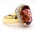Pink 18.75 Carat Cushion Cut Pink Tourmaline & Diamond Halo Set 18k Yellow Gold Ring, Size 8 For Sale - Image 8 of 11