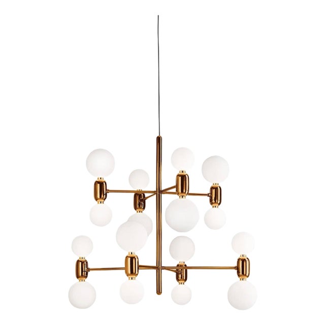 Aballs 8 Golden Suspension Lamp in Metal and Glass by Jaime Hayon for Parachilna For Sale