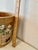 This vintage unique hand-painted wooden planter/basket/bucket features a pastoral floral design with daisies, butterflies,...