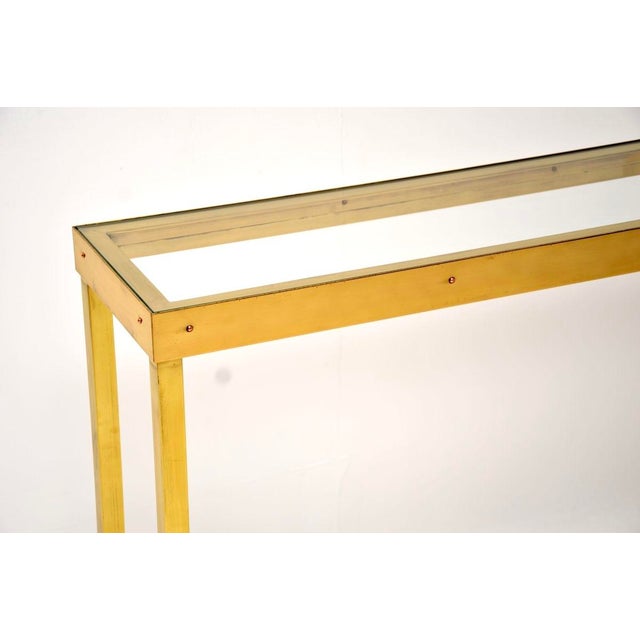 Vintage Brass and Glass Console Table, 1970s For Sale - Image 4 of 7