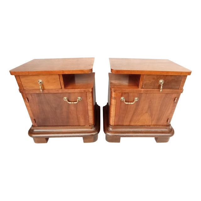 Bedside Tables by Jindrich Halabala for Up Závody, 1930s, Set of 2 For Sale