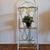 Shabby Chic Vintage White & Gold Metal Three-Tier Heart Scroll Plant Stand For Sale - Image 3 of 8