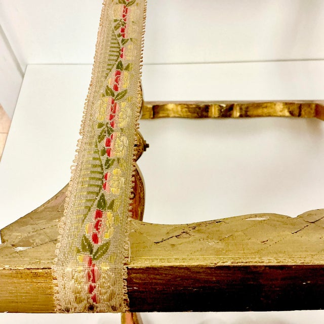 Antique Italian Hand Painted Florentine Luggage Rack. For Sale - Image 10 of 15