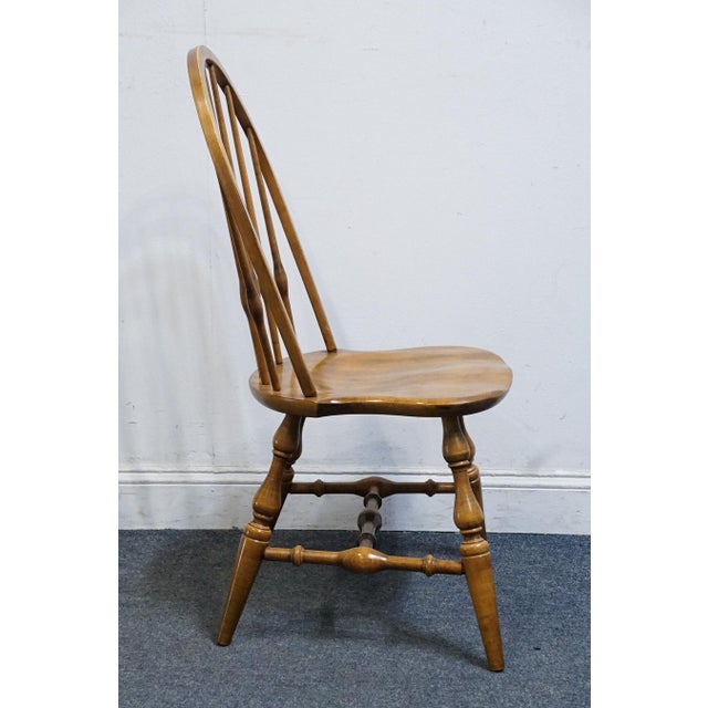 Brown Ethan Allen Circa 1776 Collection Solid Maple Early American Bowback Windsor Dining Side Chair 18-6211 For Sale - Image 8 of 11