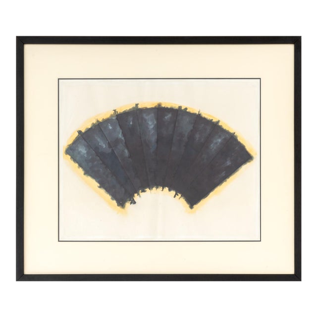 Joseph Gardella Black Fan Study Mixed Media For Sale